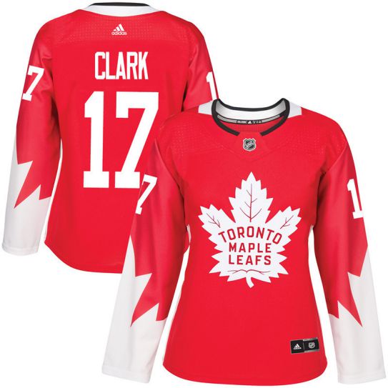 2017 NHL Toronto Maple Leafs women #17 Wendel Clark red jersey